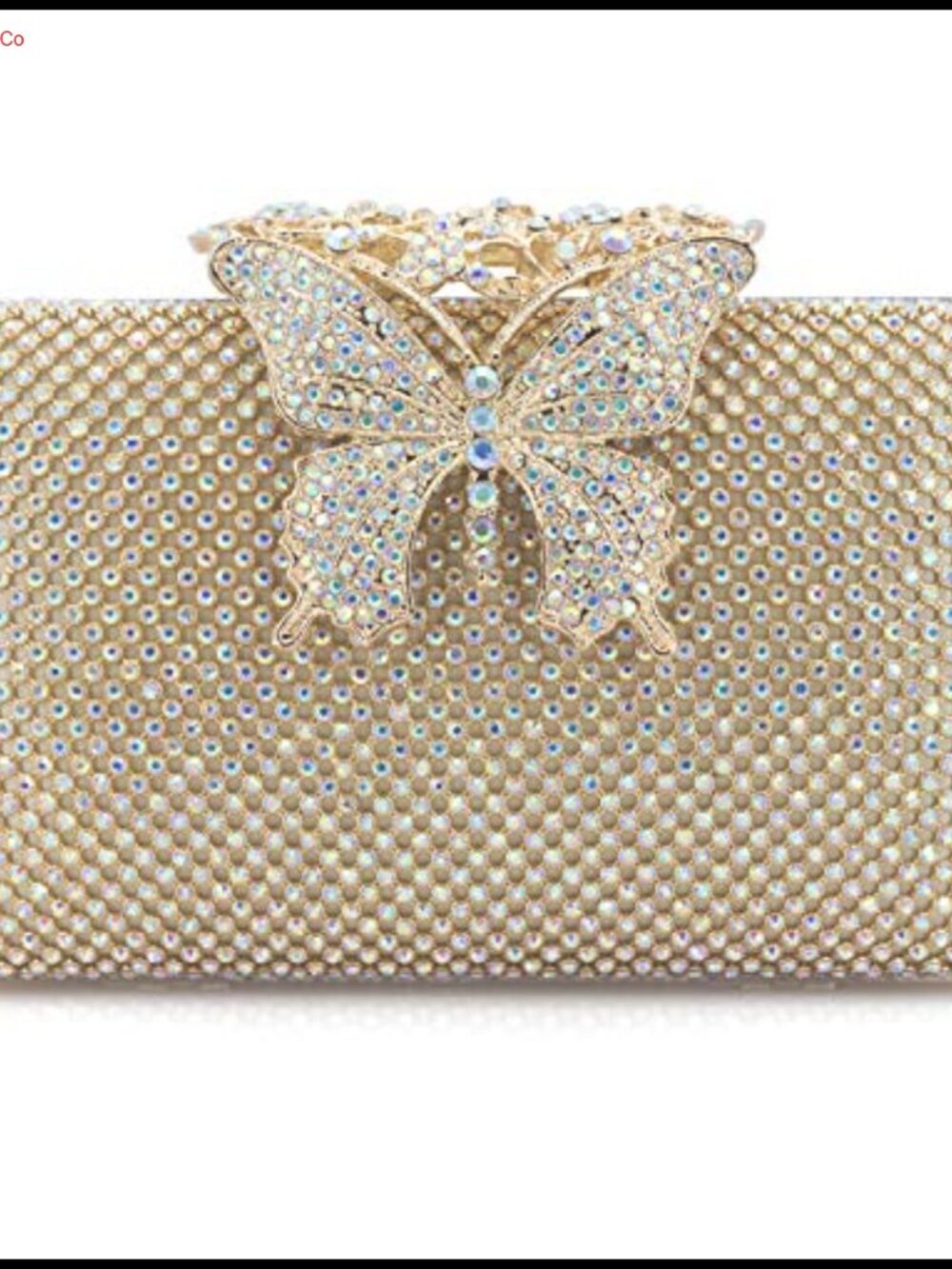 Rhinestone Butterfly Clasp Clutch Evening Bag Formal Party Purse